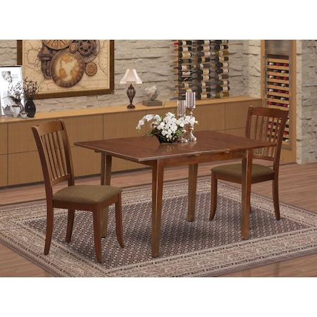 East West Furniture 3 Piece Picasso Dinette Set - Mahogany PSDA3-MAH-C